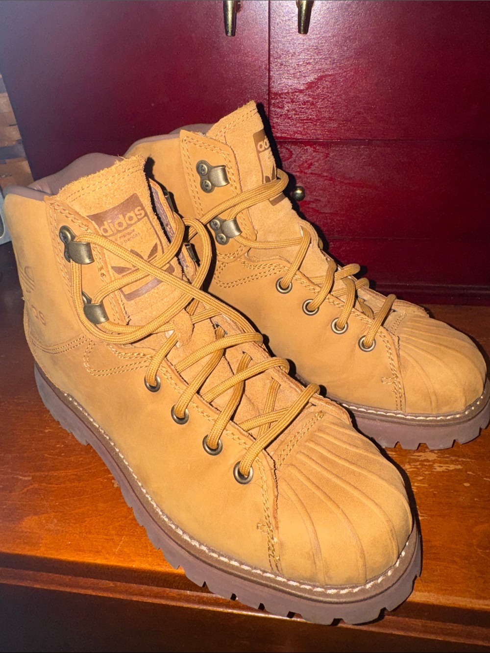 adidas Wheat/Tan Lace-Up Outdoor Boots